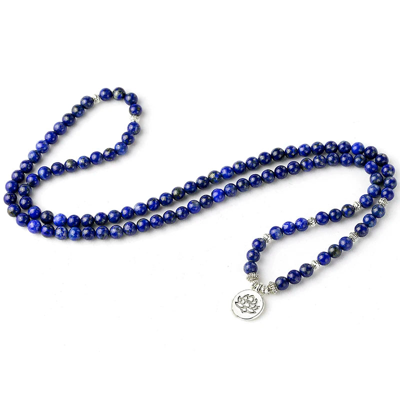 Pulseira Japamala 108 Contas Lápis-Lazúli Celestial