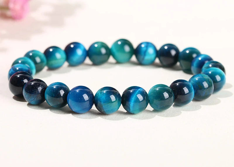 Pulseira Pedra Zen Olho de Tigre Azul